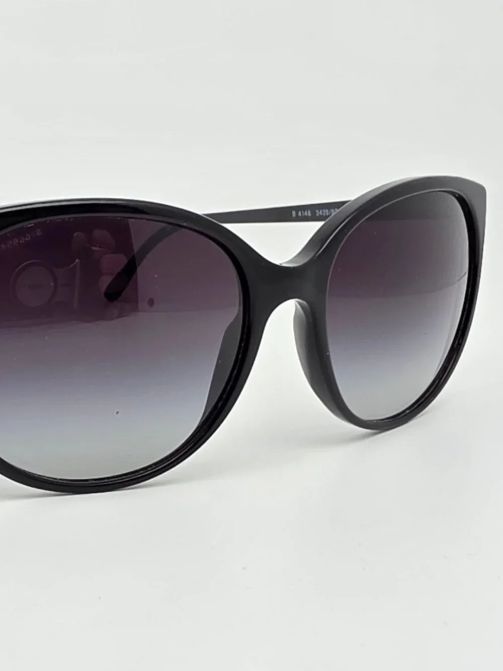 Burberry B4146 3429/8G Black Frame Grey Gradient Lens Cat Eye Sunglasses 55mm